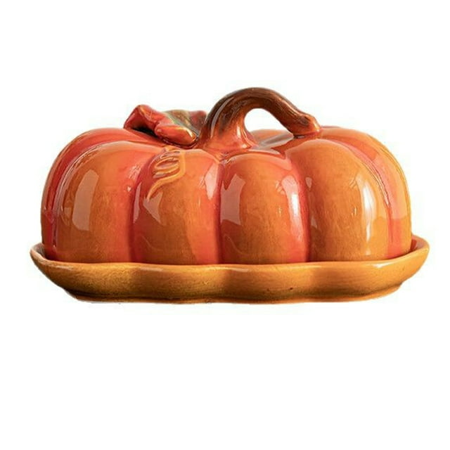 Wosthever Centro de de Acción de Gracias con forma de calabaza naranja multiusos para servir en cerámica de Halloween Calabaza para Halloween, Mostrada