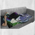 thumbnail image 6 of Polar Bear Soft Flannel Fleece Blanket, Aurora Borealis Mountains of Ice Crystals Psychedelic Nordic Bears Silhouettes, Cozy Plush for Indoor and Outdoor Use, 50" x 60", Multicolor, by Ambesonne, 6 of 6