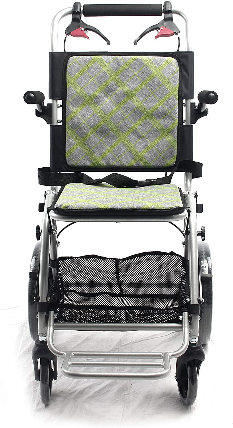 Buy yuwell Lightweight Transport Wheelchair with HandBrakes,18 lbs