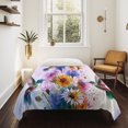 thumbnail image 4 of Pink Purple Hummingbird Tapestry for Bedroom Wall Hanging Tapestry, Spring Oil Painting Sunflowers Ceiling Backdrop Tapestries Poster Blanket Wall Decor for Teens Room Living Room Dorm 59" x 79", 4 of 8