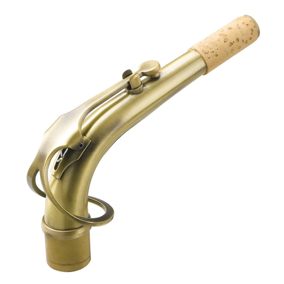 Cuello de Saxo B65 Saxofón alto Saxofón Cuello doblado Latón Mi bemol Codo para saxo alto Boquilla de 24,5 mm con almohadilla de cuero profesional Pieza de repuesto para saxo con aislamiento térmico Tomshoo Cuello de Saxo