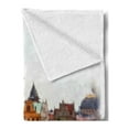 thumbnail image 2 of Scenery Soft Flannel Fleece Throw Blanket, European Country Landscape with Houses and River Watercolors Style Print, Cozy Plush for Indoor and Outdoor Use, 60" x 80", Multicolor, by Ambesonne, 2 of 5