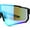 Black Blue Blue Mirror, variant on Mens Classic Oversized Block Shield Rimless Plastic Sport Sunglasses Black Purple Orange Mirror