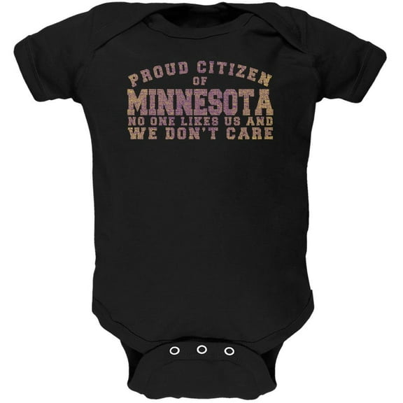 Proud No One Likes Minnesota Black Soft Baby One Piece - 18-24 months