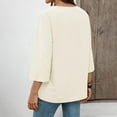 thumbnail image 5 of LIZUOJUNF Womens 3/4 Sleeve Tops V Neck T Shirts Dressy Casual T Shirts, M, 5 of 7