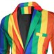 thumbnail image 4 of Men's Casual Colorful Striped One Button Slim Fit Carnival Jacket All the men, 4 of 5