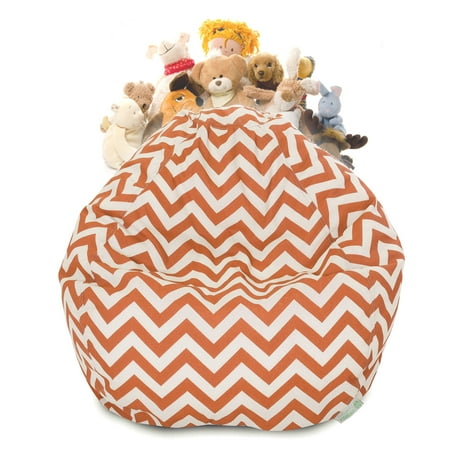 Animal Bean Bag Chairs Majestic Home Goods Chevron Stuffed Animal Storage Bean Bag Chair Cover w/ Transparent Mesh Base, Multiple Colors ()