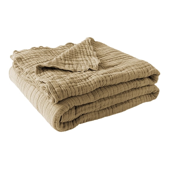 Cotton Muslin Throw Blanket, Summer Gauze Throws for Bed Couch,Soft Lightweight Breathable Linen Blankets Bedspread for Adults All Season, 51"X59"