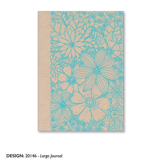 Viabella Flowers Kraft Standard Journals, Multi Color, 100 Pages, 3 Count, 3 Pack