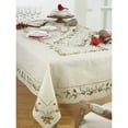 thumbnail image 2 of Saro Lifestyle Embroidered Pinecone And Holly Christmas Tablecloth, 2 of 4