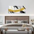 thumbnail image 3 of Black Grey Yellow Wall Hanging Decor Brush Strokes Oil Painting Canvas Wall Art, Gradient Abstract Vintage Paintings Wall Decor Ombre Graffiti Framed Wall Art, Contemporary Modern Room Decorative, 3 of 5