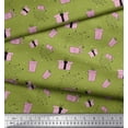 thumbnail image 3 of Soimoi Green Moss Georgette Fabric Dot & Gift Box Party Printed Craft Fabric by the Yard 42 Inch Wide, 3 of 3