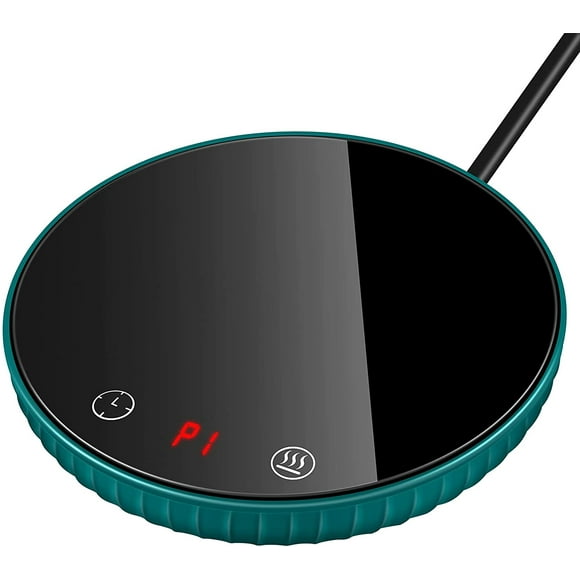 Calentador de Taza de Café, Calentador de Taza Inteligente para Escritorio con Apagado Automático y Temporización, Calentador de Bebidas Eléctrico con 2 Configuraciones de Temperatura, Placa Calefactora Inalámbrica para Té, Agua, Cacao, Leche
