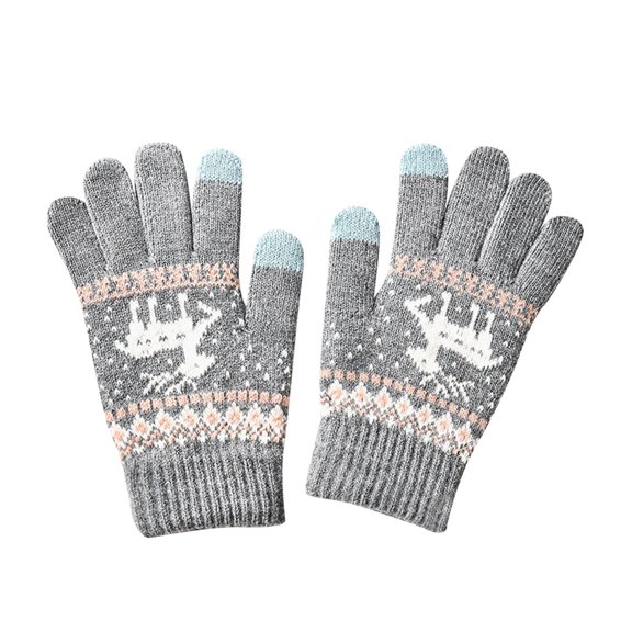 Luo Fashion Under $1 Women’s Full-Finger Knit Gloves Warm Touchscreen Outdoor Winter Driving Gloves