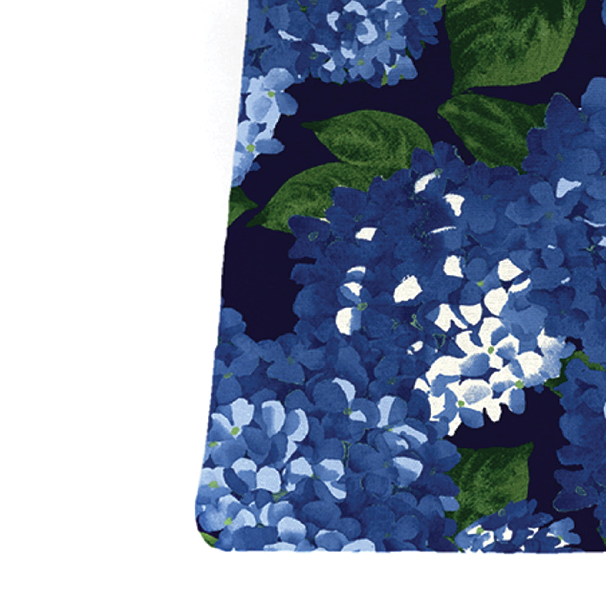 Jordan Manufacturing 39" x 20" Hydrangea Midnight Navy Floral Rectangular Tapered Outdoor Rocking Chair Cushion Set with Ties