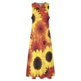 thumbnail image 4 of Red Yellow Sunflower Dress Spring Colorful Flowers Streetwear Bohemia Long Dresses Woman Graphic Party Maxi Dress Big Size 5XL, 4 of 7