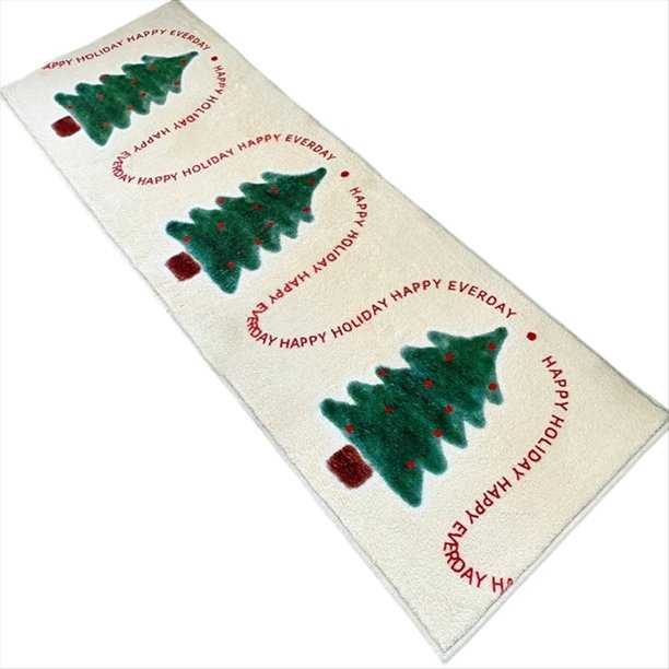 Alfombra Navideña para Dormitorio, Alfombra para Cama, Alfombra para Piso con Forma de Árbol de Navidad, Alfombra de Felpa para Habitación de Niños, Decoración del Hogar B