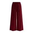 thumbnail image 4 of Women's Summer Loose Fit Casual Pants with Drawstring Waist and Pockets, 4 of 6