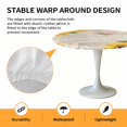 thumbnail image 6 of Sunflower Leaf Elastic Fitted Round Table Cover Yellow Floral Vintage Waterproof Outdoor Tablecloth for Holiday Party, Picnic, Patio & Dining Fits Tables Up to 36"-44", 6 of 8
