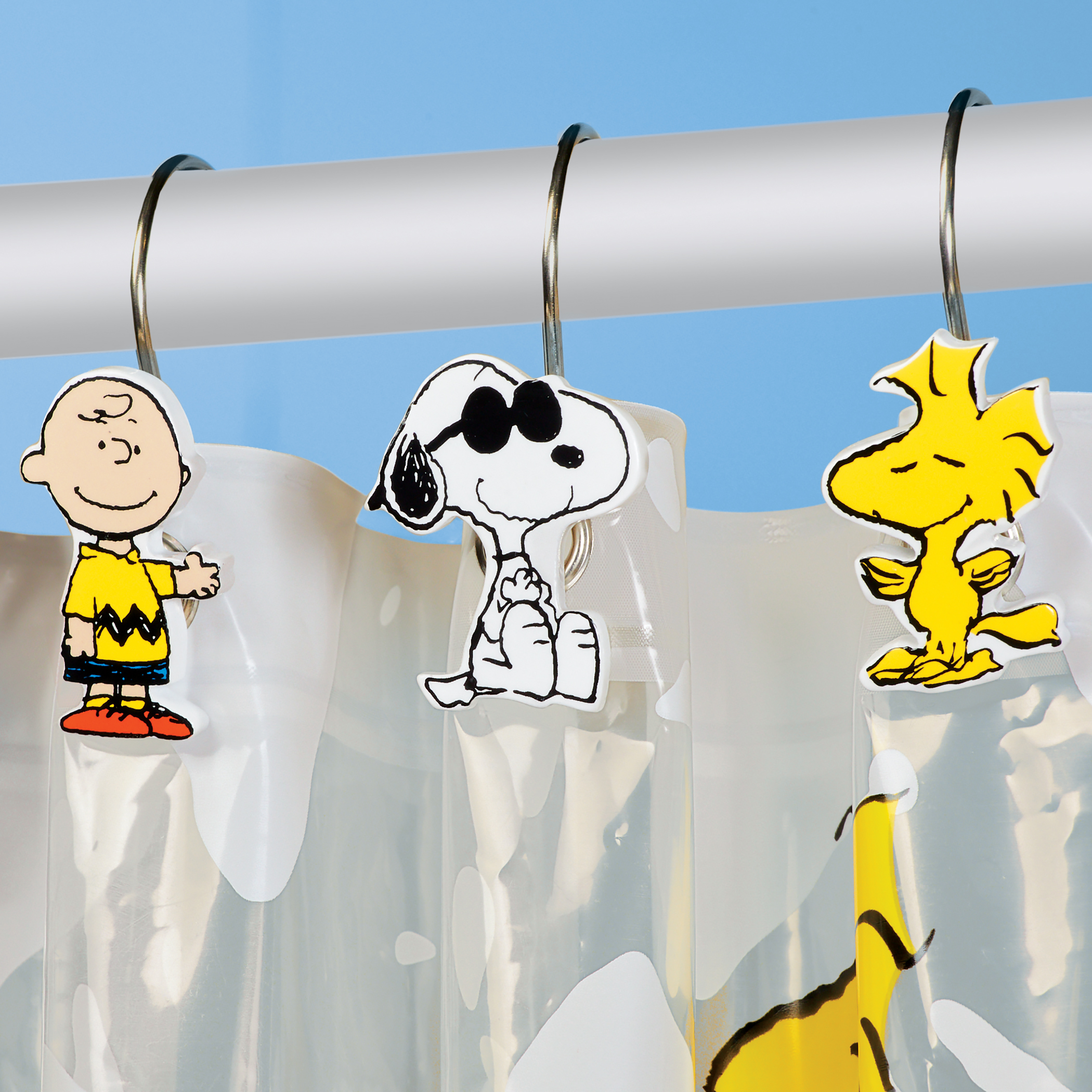 Peanuts 12-Piece Bathroom Shower Curtain Hooks