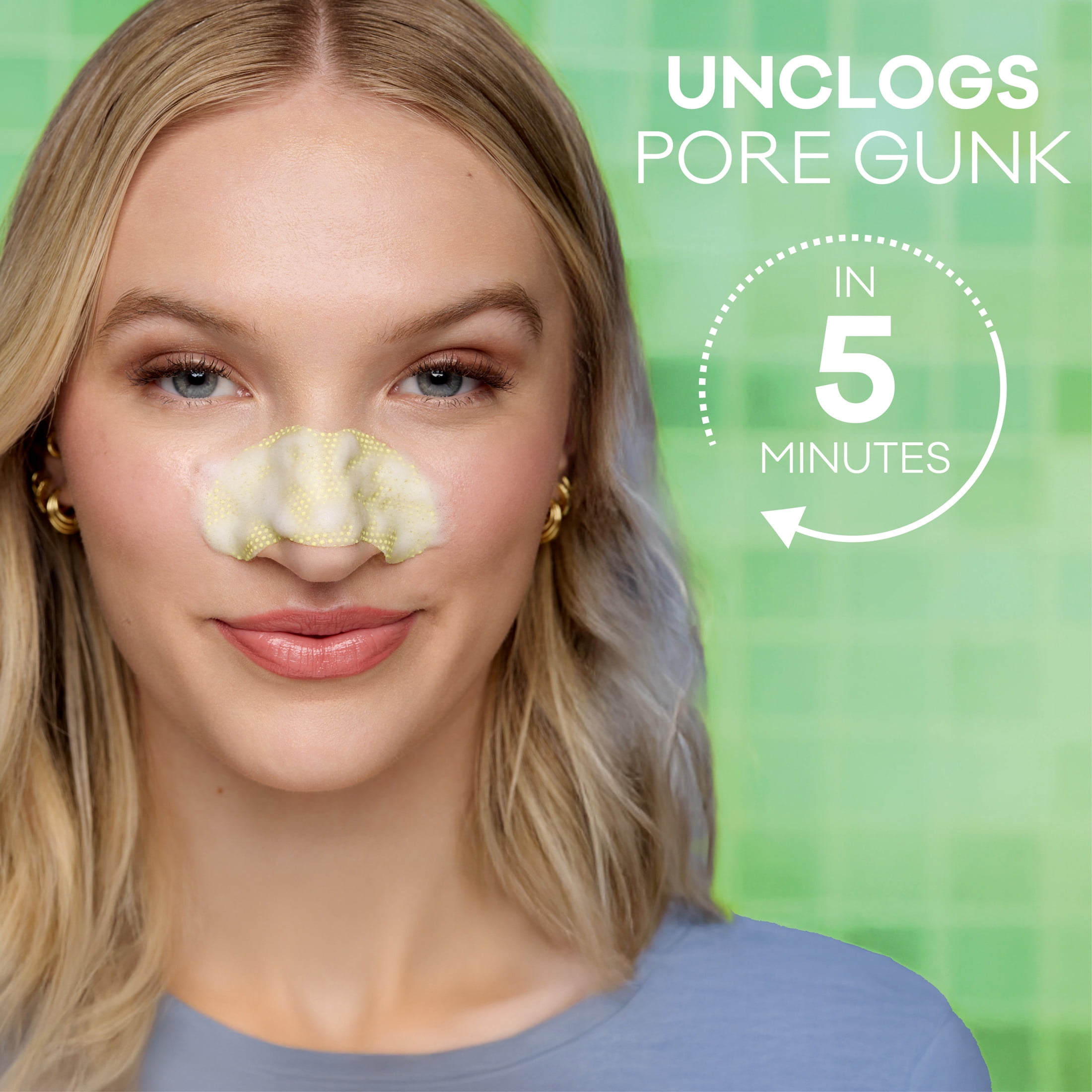Biore Pore Refining Bubbling Nose Mask, Exfoliant for Face, Pore Cleansing Mask, 8 Count