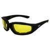 Global Vision Kickback Motorcycle Glasses (Black Frame/Yellow Lens)