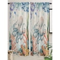 thumbnail image 5 of Octopus Coastal Living Room Curtains 2 Panel, Summer Nautical Starfish Coral Beige Cafe Window Treatment, Extra Long Farmhouse Bedroom Bathroom Kitchen Curtains Drapes 104"x72", 5 of 6