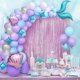 thumbnail image 1 of Mermaid Tail Balloon Garland Kit, 89Pcs Purple Latex Arch Balloons Foil Fringe Curtain Happy Birthday Banner Girl Wedding Under The Sea Background Par, 1 of 5