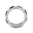 thumbnail image 3 of Women's Black Baguette and Clear Round Cut Cz Stainless Steel Eternity Ring Band Size 10, 3 of 5