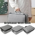 thumbnail image 1 of PENGXIANG Fireproof Document Bag Large Capacity Gray Certificate Organizer Premium and Portable File Passport Storage Container for Home Travel Business Style One, 1 of 7