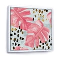 thumbnail image 3 of Designart 'Rough Brush Strokes Pink Colored Monstera II' Tropical Framed Canvas Wall Art Print, 3 of 5