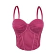 thumbnail image 4 of Ovbmpzd Womens Everyday Underwear Bras Sexy Pink Fishbone Sheaperwear Padded Slim Cami Bras,85, 4 of 6