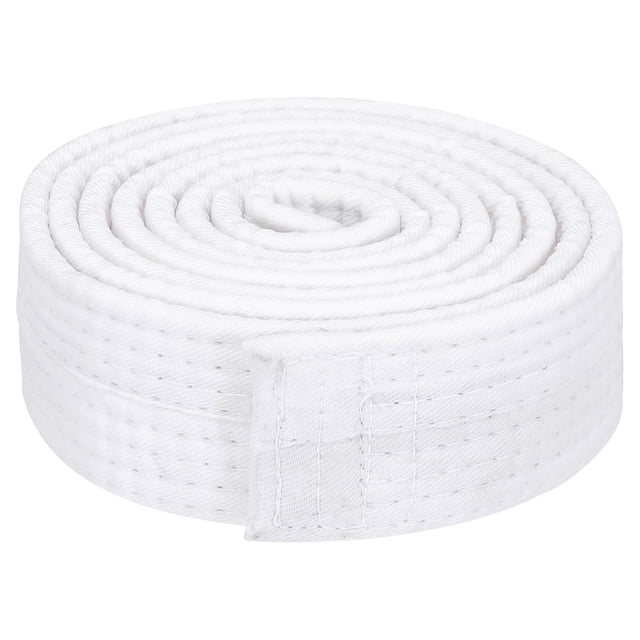 Cinturón de clasificación de taekwondo de poliéster Uxcell para practicantes blanco 1.57"x5.2'