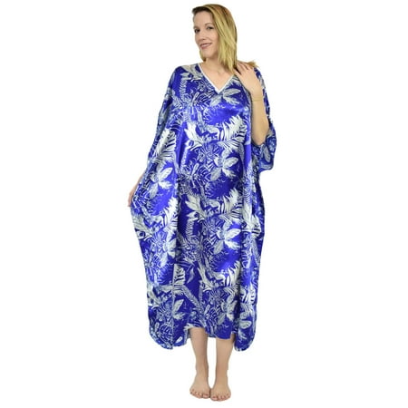 - Up2date Fashion's Women's Caftan / Kaftan / Muumuu / Mumu, Tropical Sapphire Print