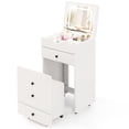 thumbnail image 1 of Gymax Ensemble de Coiffeuse Réglable Miroir LED Rabattable Grande Capacité Roulettes Mobiles, 1 of 10