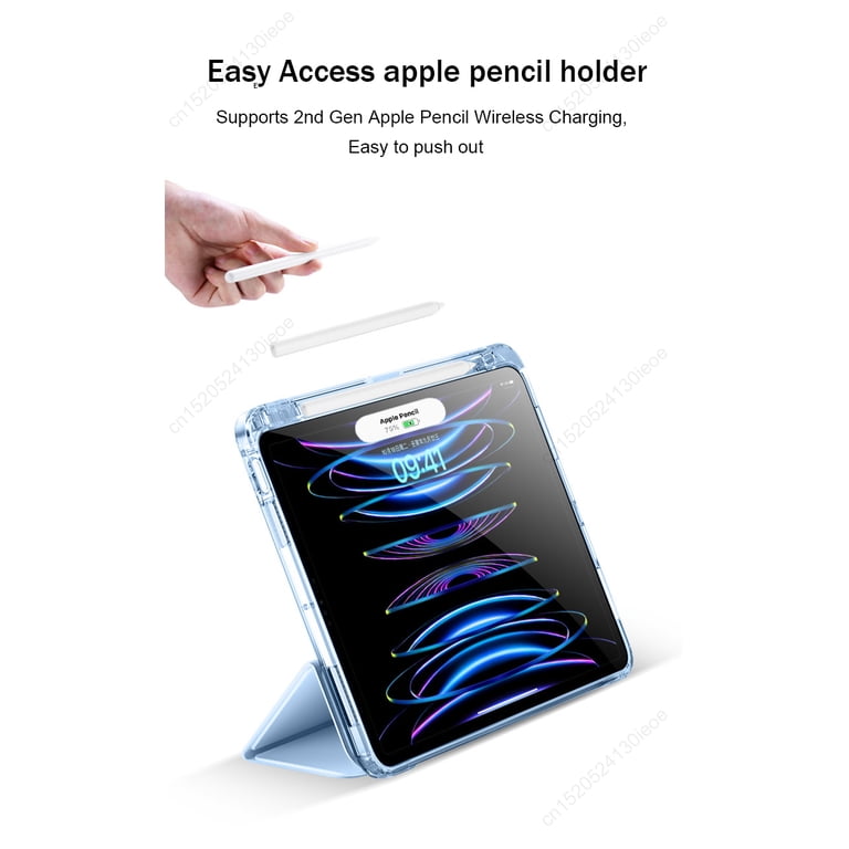 IPad Air 11 Inch & 10.9 Inch Case For M3/M2 (2025-2024) & 5th/4th Gen – Trifold Stand, Translucent Frosted Back, Auto Wake/Sleep, Supports Apple Pencil