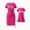 Hot Pink, variant on Toddler Girls Dresses Hot Pink Letter Print Crewneck Bell Sleeves Shift Dress Sizes 2-9