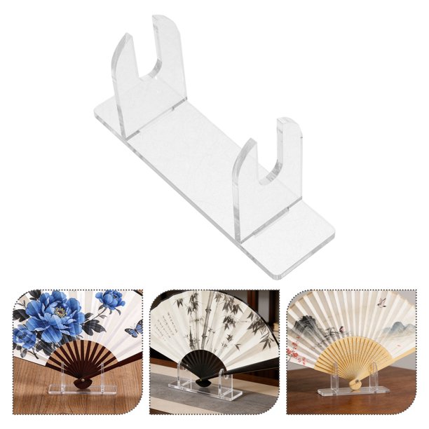 WHAMVOX 4Ud Soporte De Exhibición Acrílico Claro Para Abanicos Decorativos Con Portátil Y Resistente
