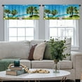 thumbnail image 4 of LALILO Kitchen Curtain Valance White Sand Beach Beach Nature Rod Pocket Window Curtain 52"x 18" Set of 2, 4 of 5