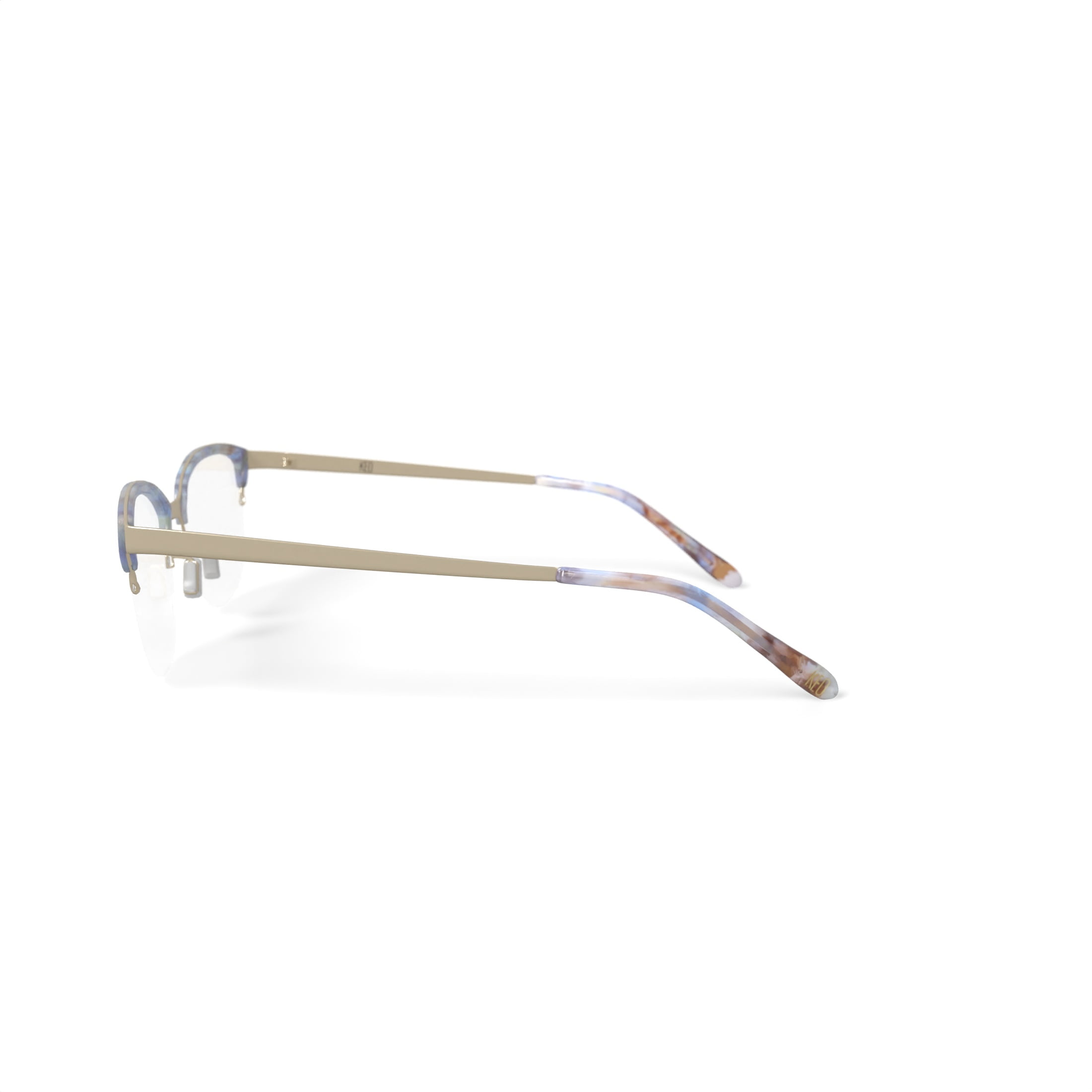 Keo Women’s Kaydi Cat Eye Prescription Eyeglasses with Case, Gold-Tone Blue Tortoise