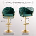 thumbnail image 5 of JONPONY Bar Stools Set of 6,Counter Height Bar Stools,Velvet Swivel Bar Stool for Kitchen Island,Bar Pub Green, 5 of 10