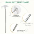 thumbnail image 3 of EAGLE PEAK Heavy Duty Galvanized Non-Rust Camping Tent Stakes with 4x10ft Ropes, 3 of 9