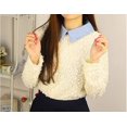 thumbnail image 4 of Magik Choker Necklace Unisex Women Peter Pan Detachable Lapel Shirt Fake False Collar (Denim-Blue), 4 of 7