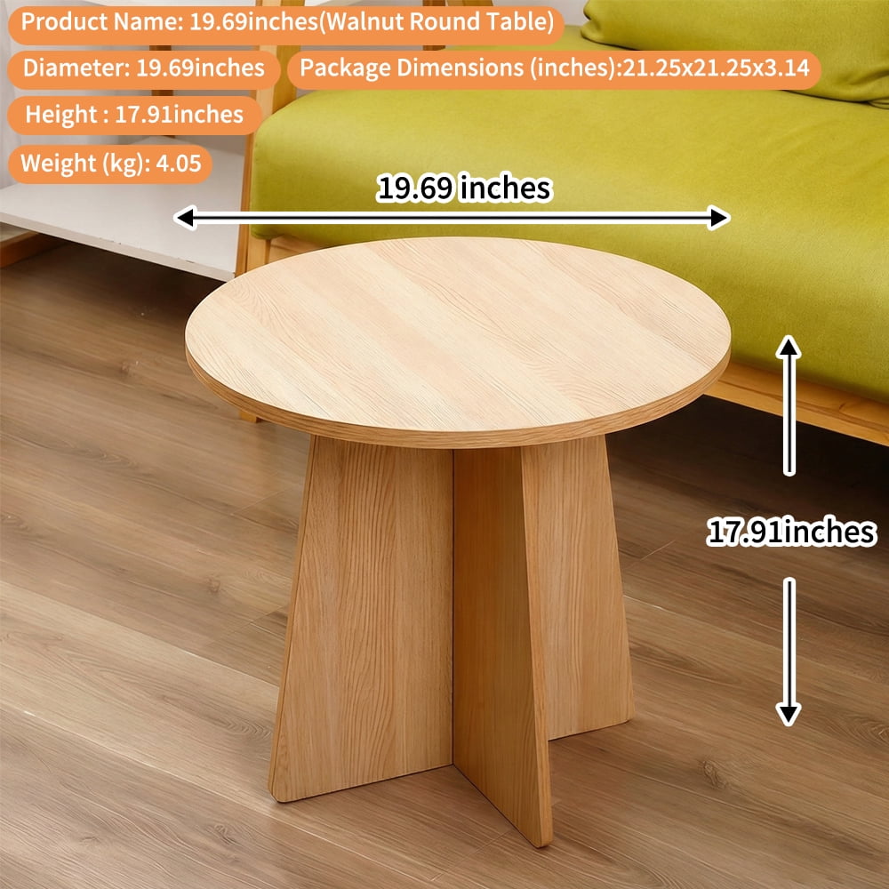 BEJOLO Round Coffee Table, Modern Table with Wood Grain Finish, End Table Side Tables for Living Room