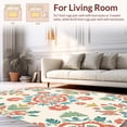 thumbnail image 2 of ODIKA 6' Machine Washable Non-Slip Area Rug, Vintage Floral Medallion with Boho Botanical Accents High Traffic Rug, Red, 237275, 2 of 7