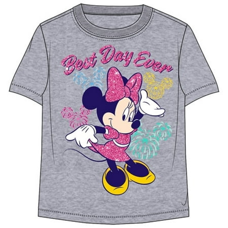 Disney Toddler Girls T Shirt Minnie Mouse Best Day Ever Gray