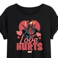 thumbnail image 3 of Marvel Deadpool - Valentine's Day Love Hurts - Women's Oversized Graphic T-Shirt, 3 of 5