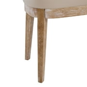 Eleanor Mid-century Upholstered Dining Bench, Entryway Bench with Solid Wood Frame, Beige