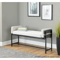 thumbnail image 3 of LumiSource Black Metal, Grey Wood, Cream Fabric Kari Bench, 3 of 4