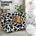 thumbnail image 5 of COEQINE Recliner Sofa Cover Soft Couch Slipcover 8 Pieces Stretch Recliner Chair Cover 3 Seater Fitted Reclining Chair Slipcover with Elastic Bottom and Pocket, Cow Print Black, 5 of 8